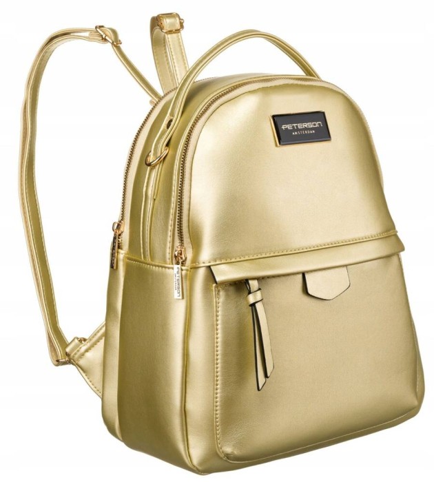 Miejski złoty plecak damski