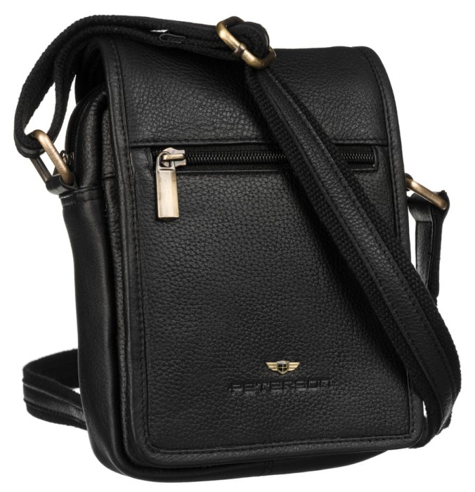 Skórzana listonoszka męska z kieszonkami