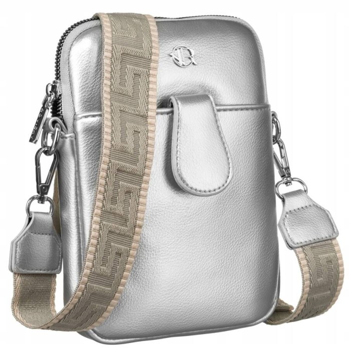 Srebrna mini saszetka-torebka damska