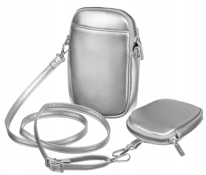 Mini torebka damska z dodatkową portmonetką ze skóry ekologicznej