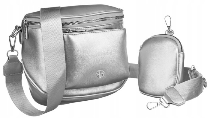 Elegancka srebrna saszetka damska