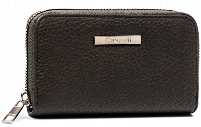 Ciemnoszary portfel damski 4U CAVALDI z ekoskóry – widok z przodu