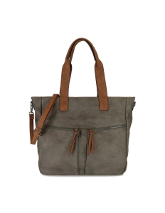 Szara codzienna torebka damska D.Cristina – widok z przodu, miejska shopperka na ramię