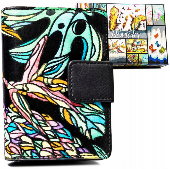 Duży, pionowy portfel damski ze skóry naturalnej - Rovicky