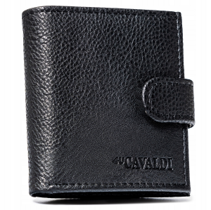 Mały portfel męski ze skóry ekologicznej zamykany na zatrzask - 4U Cavaldi