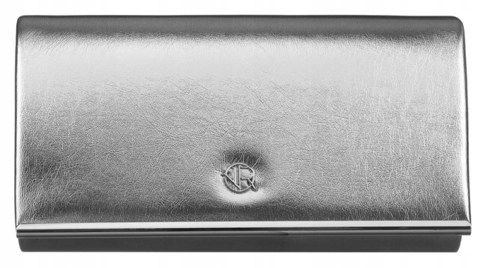 Wieczorowa kopertówka damska ze skóry ekologicznej - Srebrna