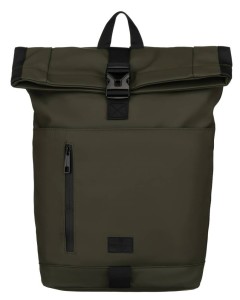 Duży plecak roll-top w zielonym kolorze z kieszenią na laptopa - Peterson