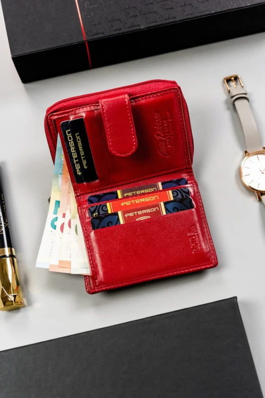 Portfel damski na zatrzask i suwak - Peterson