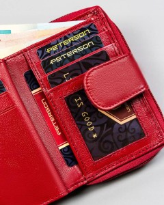 Klasyczny portfel damski na zatrzask i suwak - Peterson