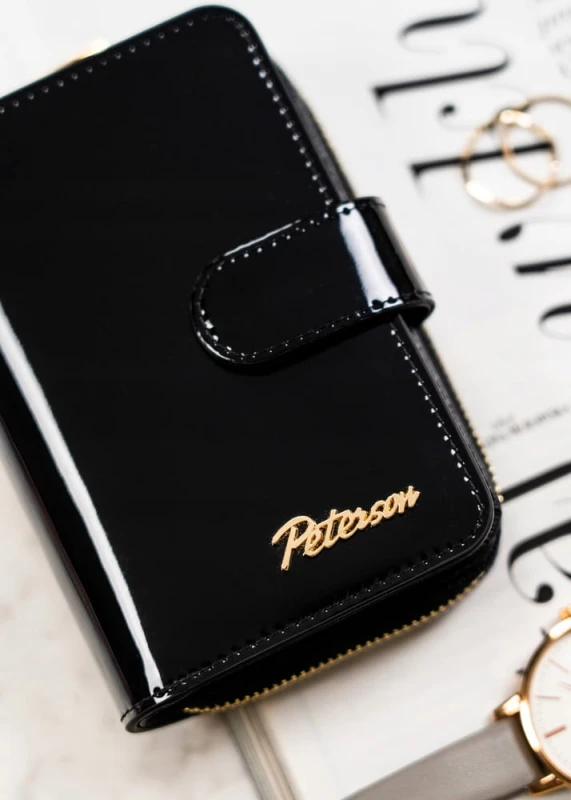 Kompaktowy portfel w kolorze czarnym z systemem RFID - Peterson