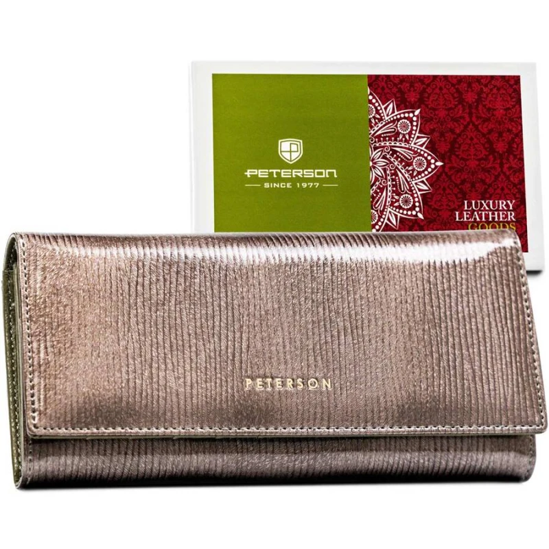 Portfel Peterson szary – widok z przodu, zamknięty