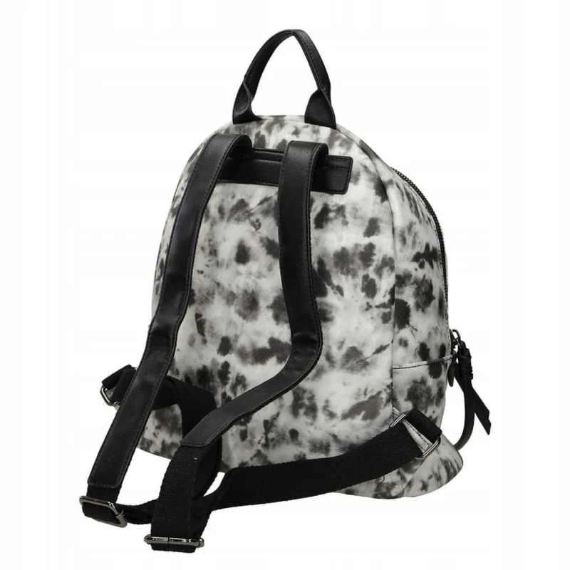 Czarno-biały plecak damski NOBO – tył torby, regulowane rączki