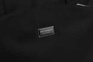 Czarny shopper bag torebka mieszcząca A4 - Peterson