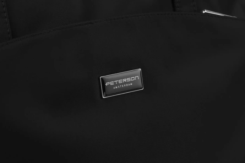 Czarny shopper bag torebka mieszcząca A4 - Peterson