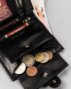 Carbonowy, skórzany portfel męski na karty - Peterson