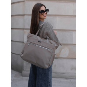 Pojemna torebka miejska A4 w beżowym kolorze - Peterson