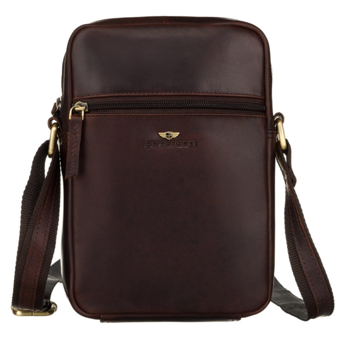 Torba męska crossbody z gładkiej skóry naturalnej - Peterson