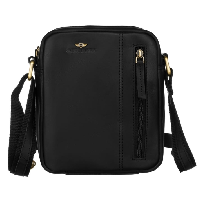 Stylowa skórzana listonoszka męska do pracy - Peterson