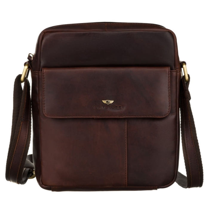 Torba damska listonoszka crossbody ze skóry naturalnej - Peterson
