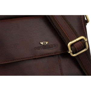 Torba damska listonoszka crossbody ze skóry naturalnej - Peterson