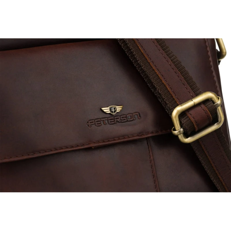 Torba damska listonoszka crossbody ze skóry naturalnej - Peterson