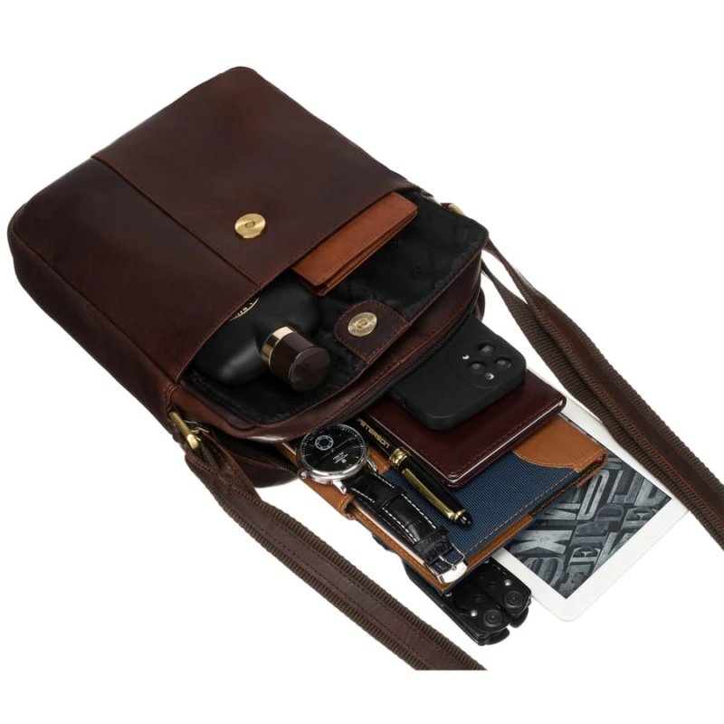 Torba damska listonoszka crossbody ze skóry naturalnej - Peterson