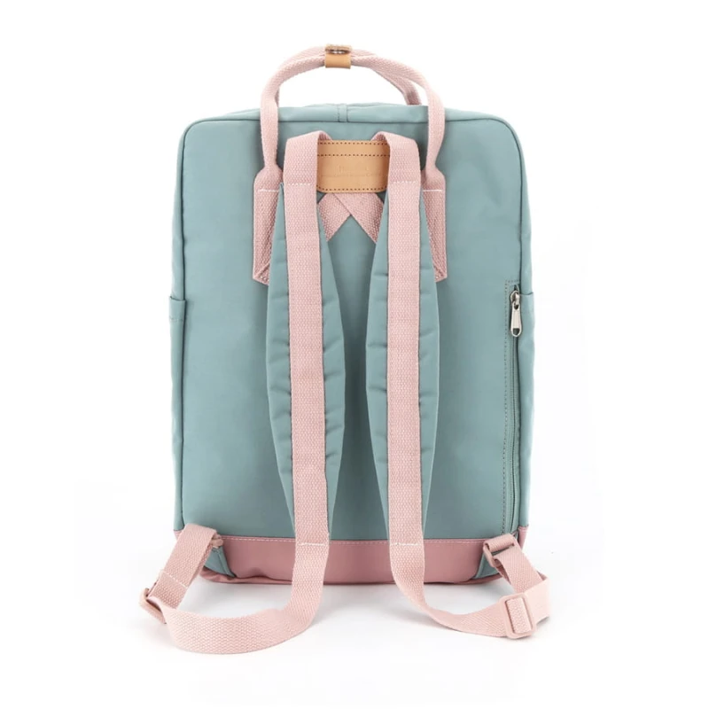 Uniwersalny plecak miętowy-różowy na suwak - Himawari