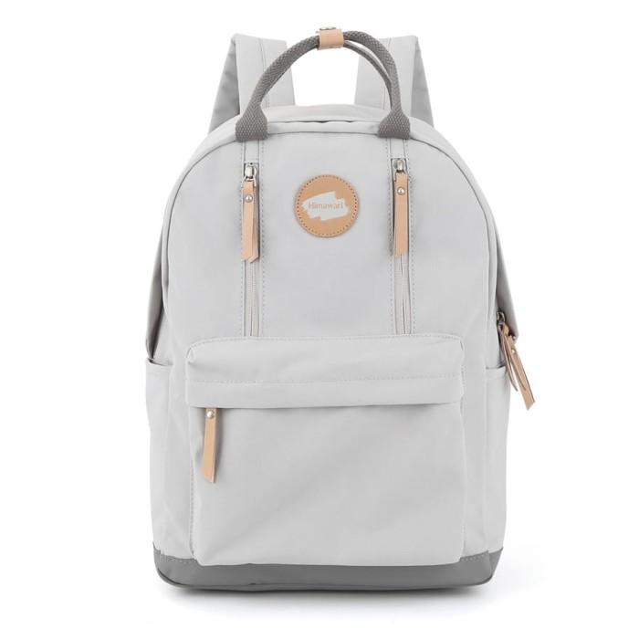 Praktyczny plecak na uczelnię w jasnoszarym kolorze - Himawari