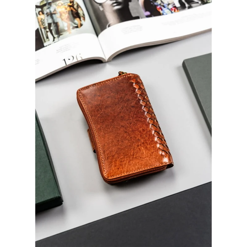 Rustykalny portfel skórzany z ochroną RFID - Peterson