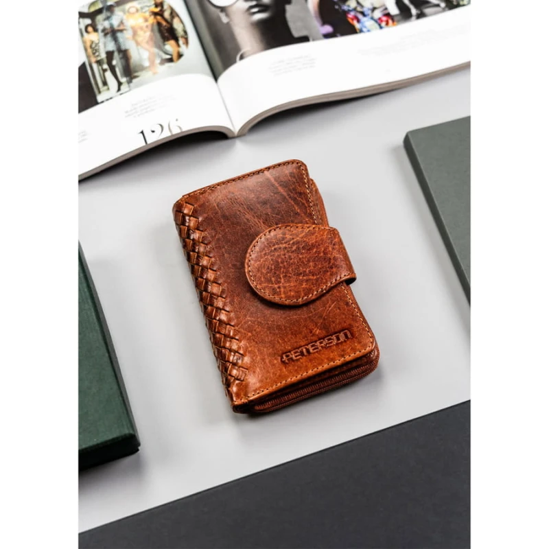 Rustykalny portfel skórzany z ochroną RFID - Peterson
