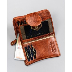 Rustykalny portfel skórzany z ochroną RFID - Peterson