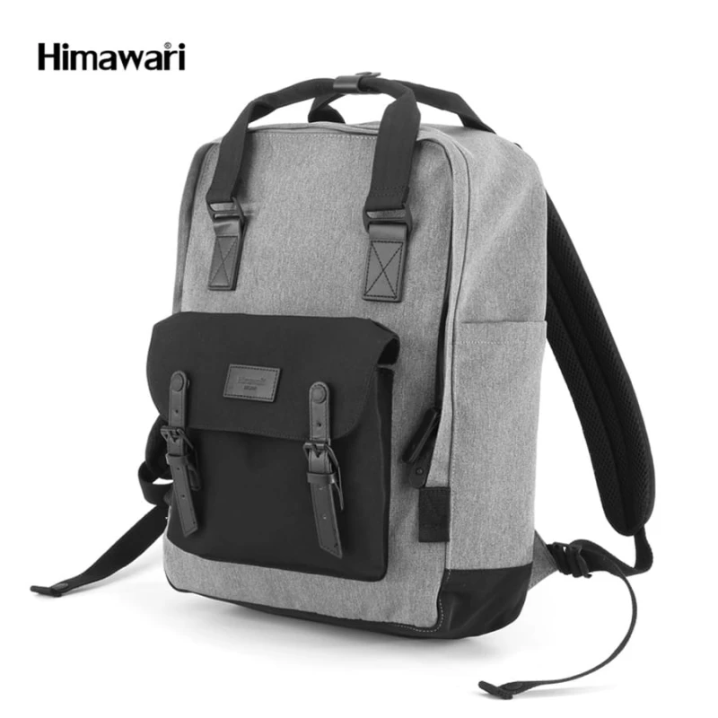 Plecak szaro-czarny z kieszeniami na laptopa 15'' - Himawari