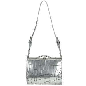 Elegancka torebka wizytowa NOBO srebrna – zapinanie na zatrzask