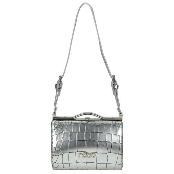 Srebrna torebka damska NOBO z eleganckim panelem przednim i logo marki