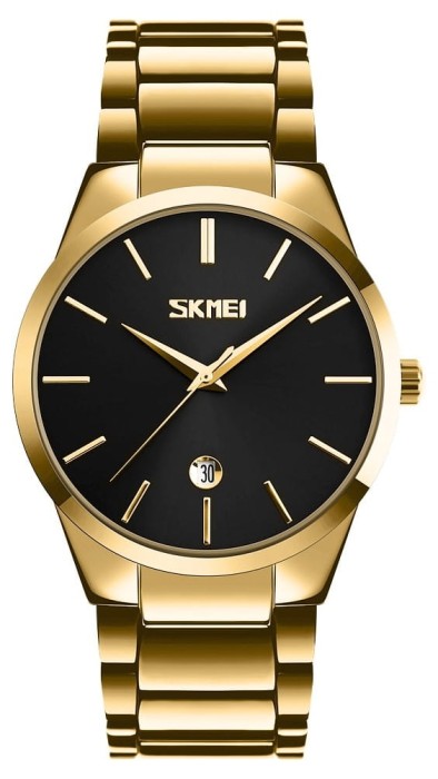 Zegarek męski Skmei 9140GDBK – elegancki model na czarnym tle.