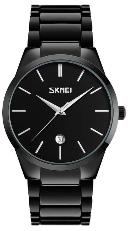 Zegarek męski Skmei 9140BK – klasyczny model na czarnym tle.