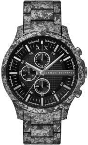Zegarek męski Armani Exchange AX2462 – szara stalowa koperta i bransoleta, czarna tarcza z chronografem.