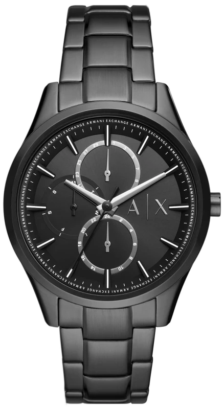 Zegarek męski Armani Exchange AX1867 – czarna stalowa koperta i bransoleta, czarna tarcza.