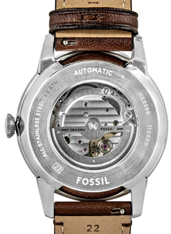 Widok mechanizmu automatycznego zegarka Fossil Townsman ME3266.