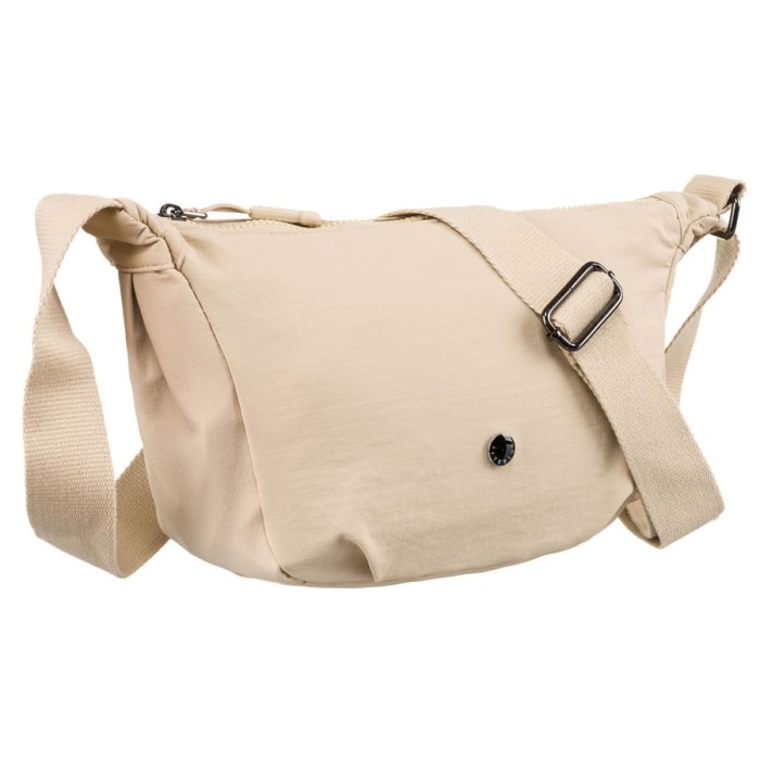 Sportowa listonoszka damska z poliestru w beżowym kolorze - Peterson