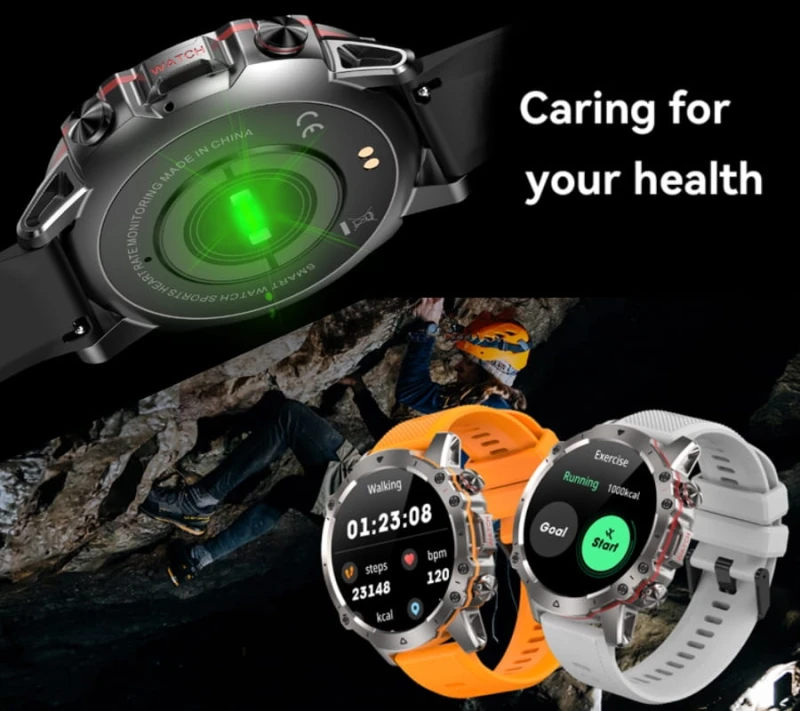 Smartwatch Męski Rubicon RNCF18-1 BLACK Bransoleta + Pasek