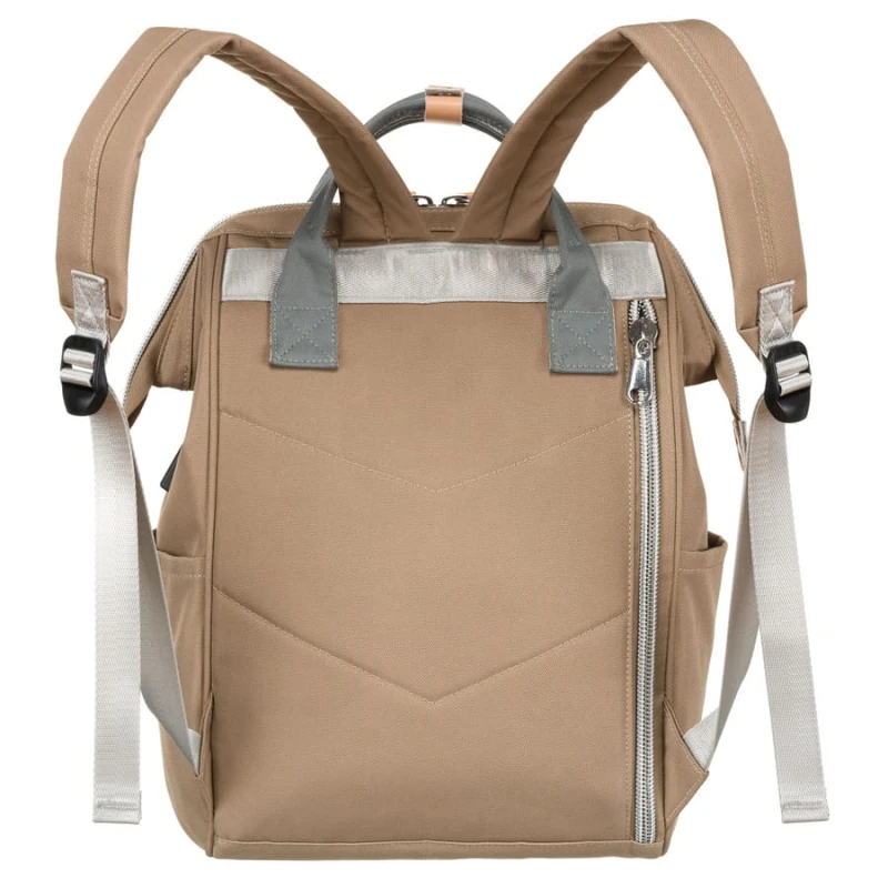 Dwukolorowy podróżny plecak damski z poliestru, jednokomorowy z dziewięcioma kieszeniami - Peterson