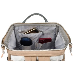Dwukolorowy podróżny plecak damski z poliestru, jednokomorowy z dziewięcioma kieszeniami - Peterson