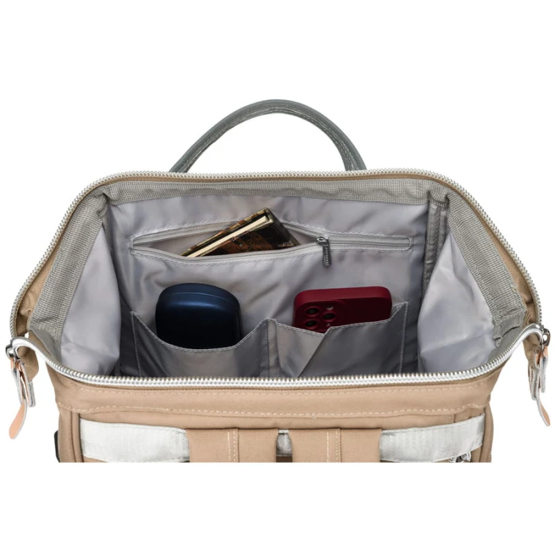 Dwukolorowy podróżny plecak damski z poliestru, jednokomorowy z dziewięcioma kieszeniami - Peterson