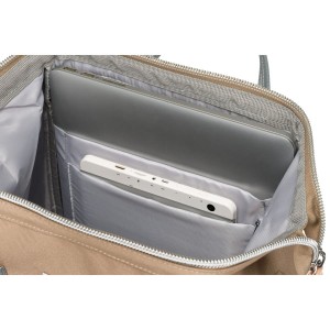 Dwukolorowy podróżny plecak damski z poliestru, jednokomorowy z dziewięcioma kieszeniami - Peterson