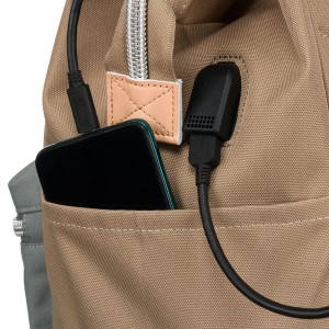 Dwukolorowy podróżny plecak damski z poliestru, jednokomorowy z dziewięcioma kieszeniami - Peterson