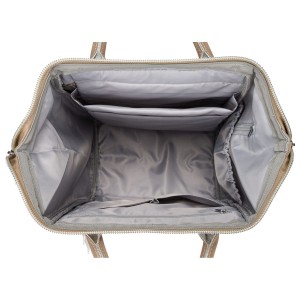 Podróżny plecak damski z poliestru w ciemno-beżowym kolorze z kieszenią na laptopa - Peterson