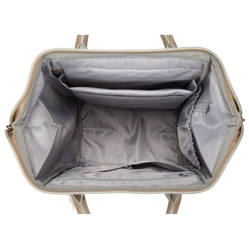 Podróżny plecak damski z poliestru w ciemno-beżowym kolorze z kieszenią na laptopa - Peterson