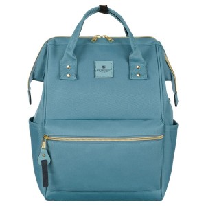 Jednokomorowy, niebieski plecak damski z poliestru idealny na bagaż podręczny - Peterson