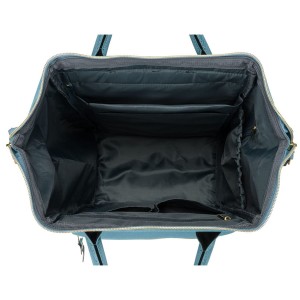 Jednokomorowy, niebieski plecak damski z poliestru idealny na bagaż podręczny - Peterson